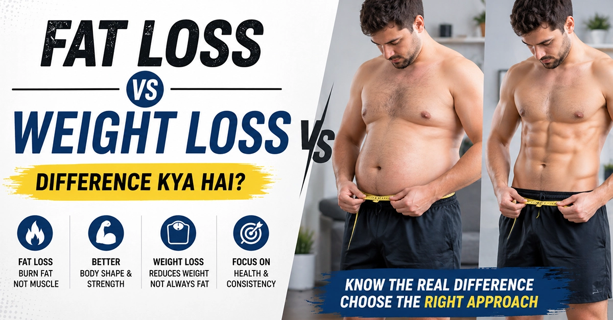 Fat Loss vs Weight Loss difference explained with fitness tools and comparison chart in simple terms